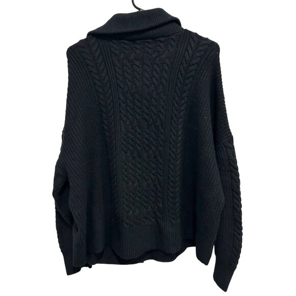 Nili Lotan x Target NEW Black Cable Knit Quarter Zip Sweater Size 2X - Picture 3 of 9